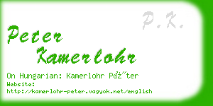 peter kamerlohr business card